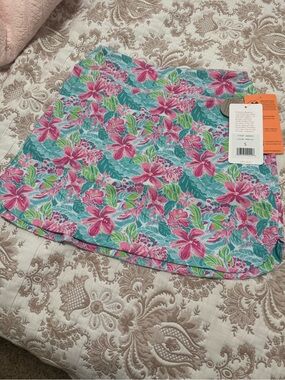 Gottex Turquoise and Pink Floral golf skirt with built in shorts